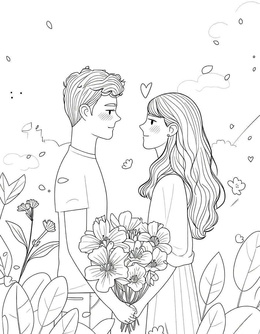 cute coloring pages for valentines day - coloring page
