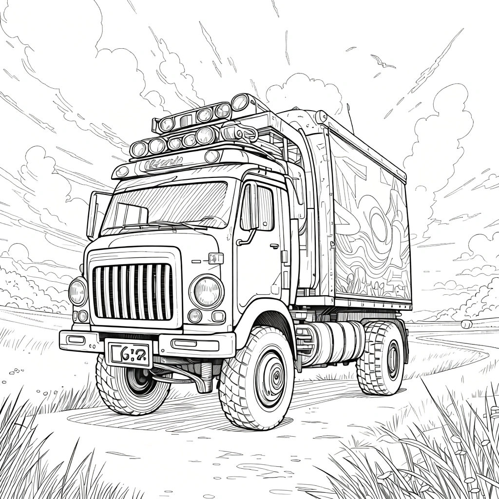 monster truck coloring page - free coloring pages