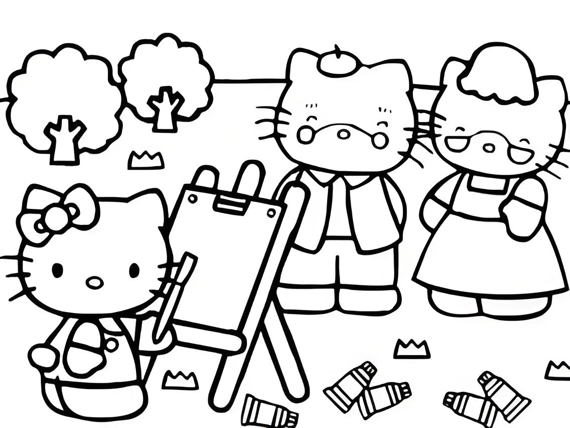 hello kitty christmas coloring pages - coloring pages for kids