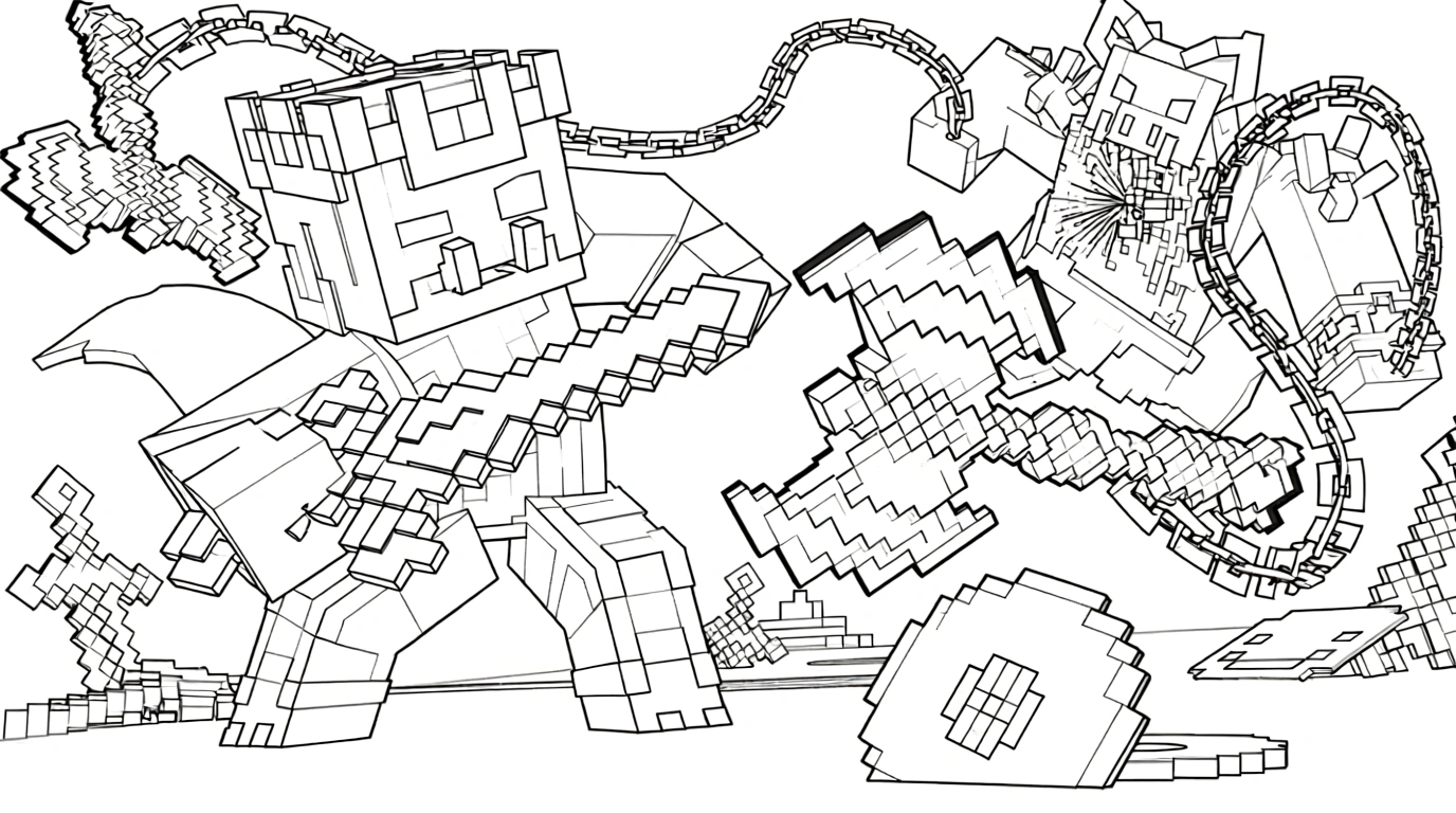 minecraft coloring page - coloring pages for kids