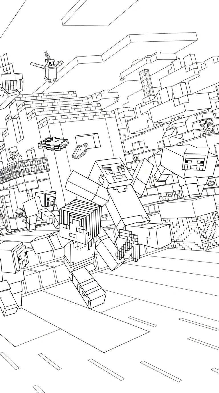 minecraft printable coloring pages - coloring sheet