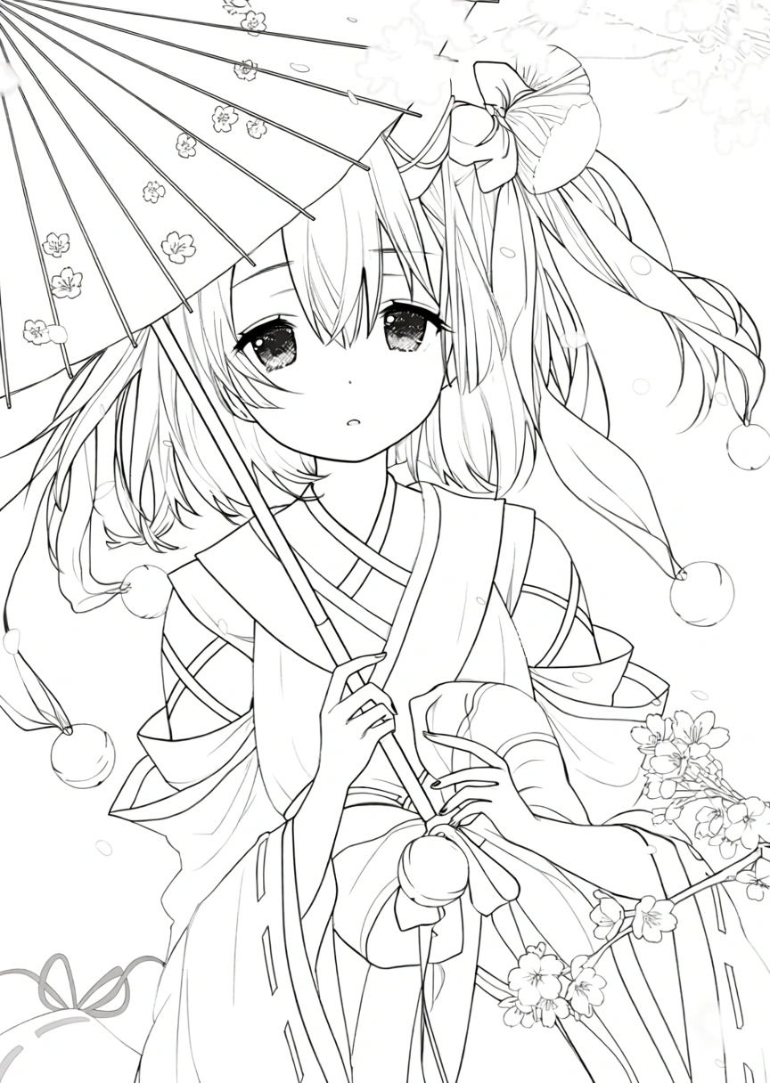 anime girl coloring pages - printable coloring pages