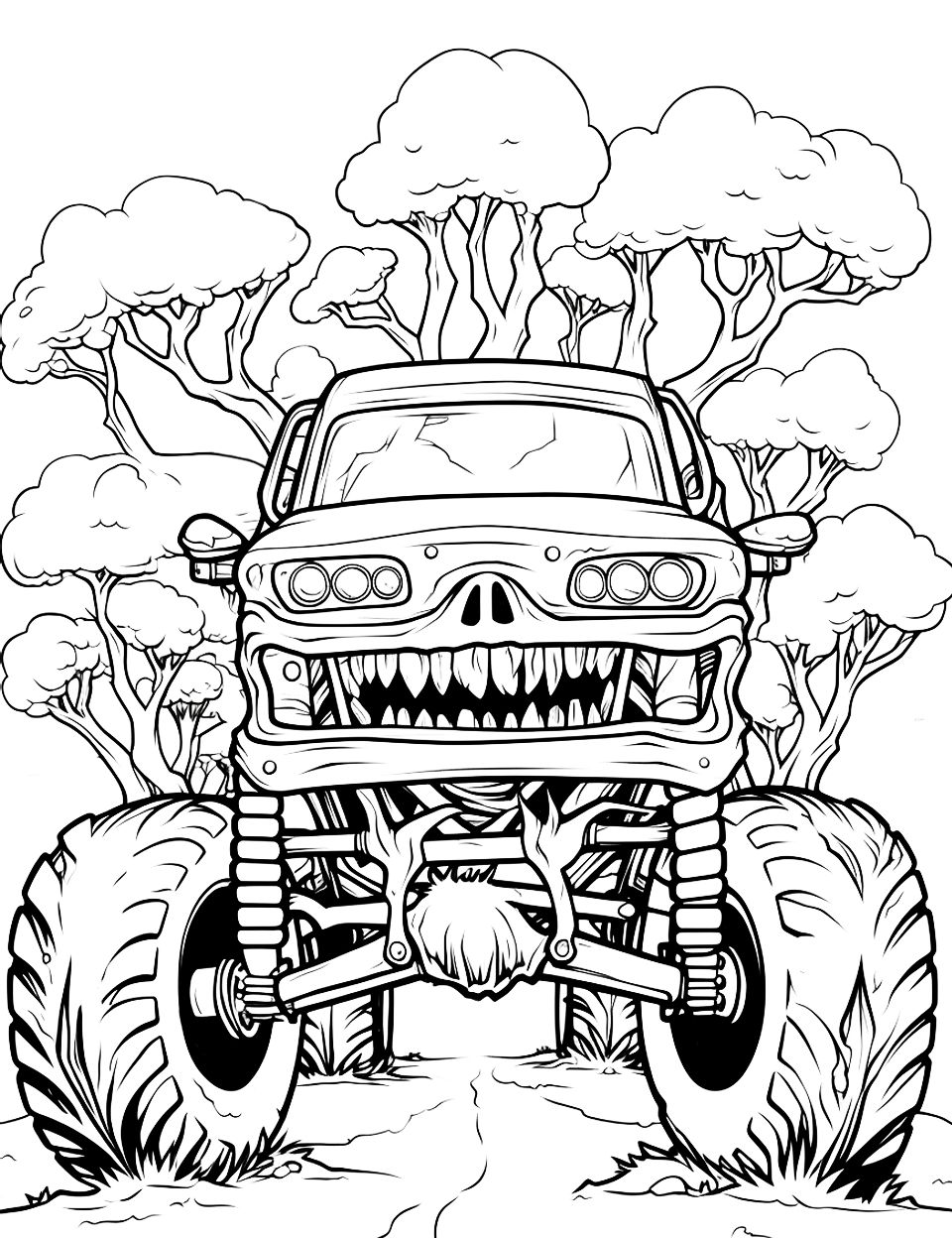 monster trucks coloring pages - coloring book