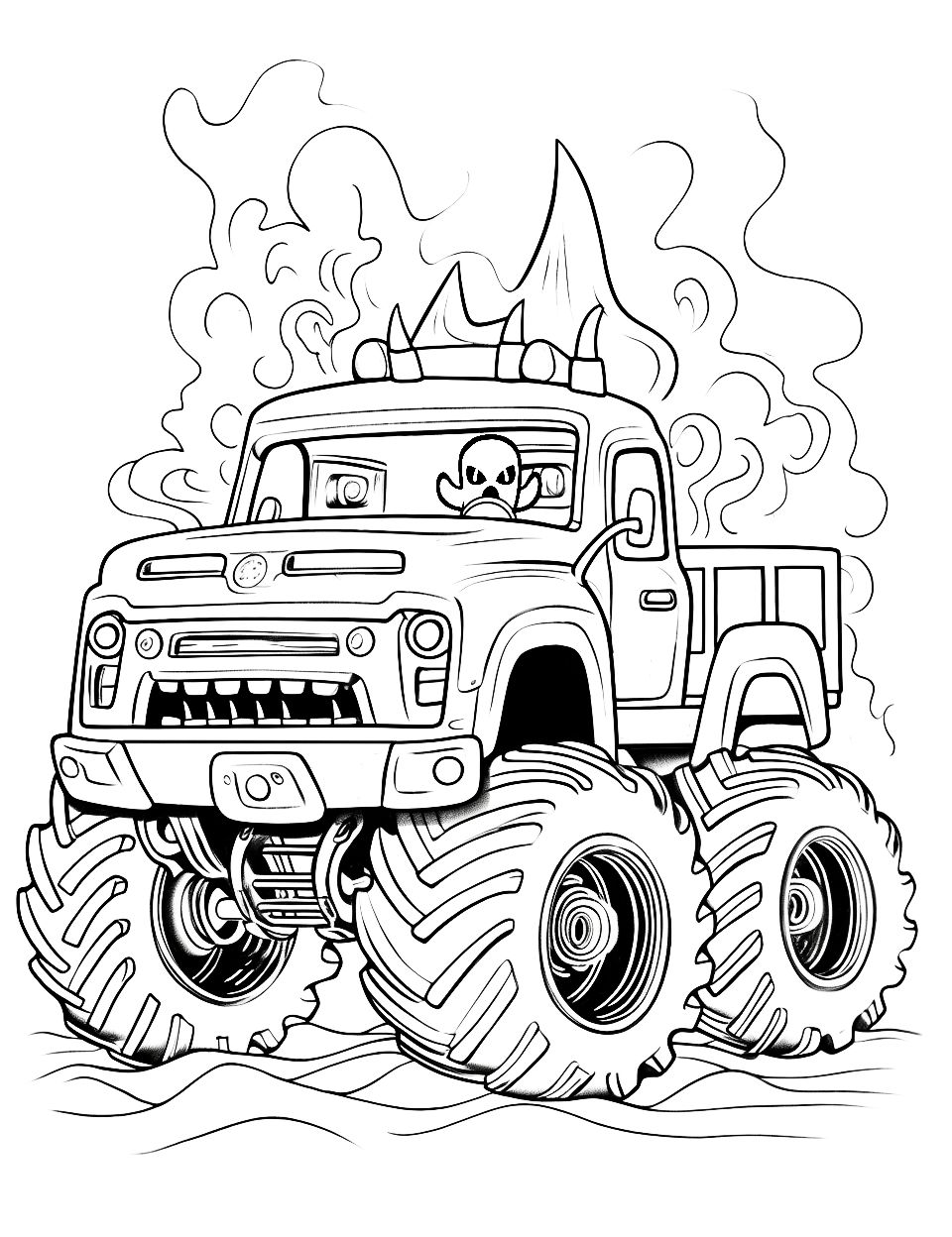 monster truck coloring pages - adult coloring books