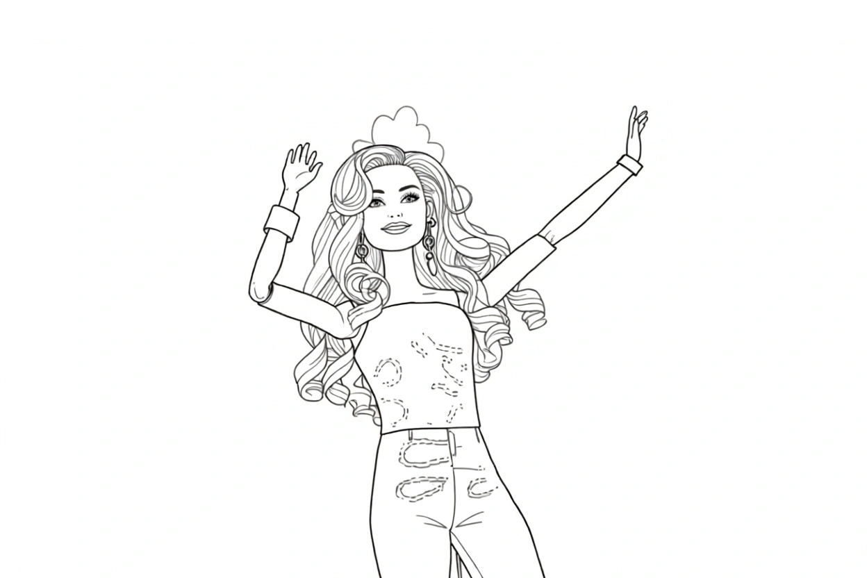 barbie coloring page - coloring pages for kids