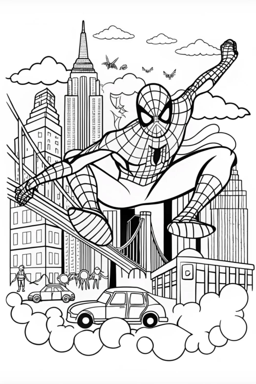 spiderman color pages - coloring pages free