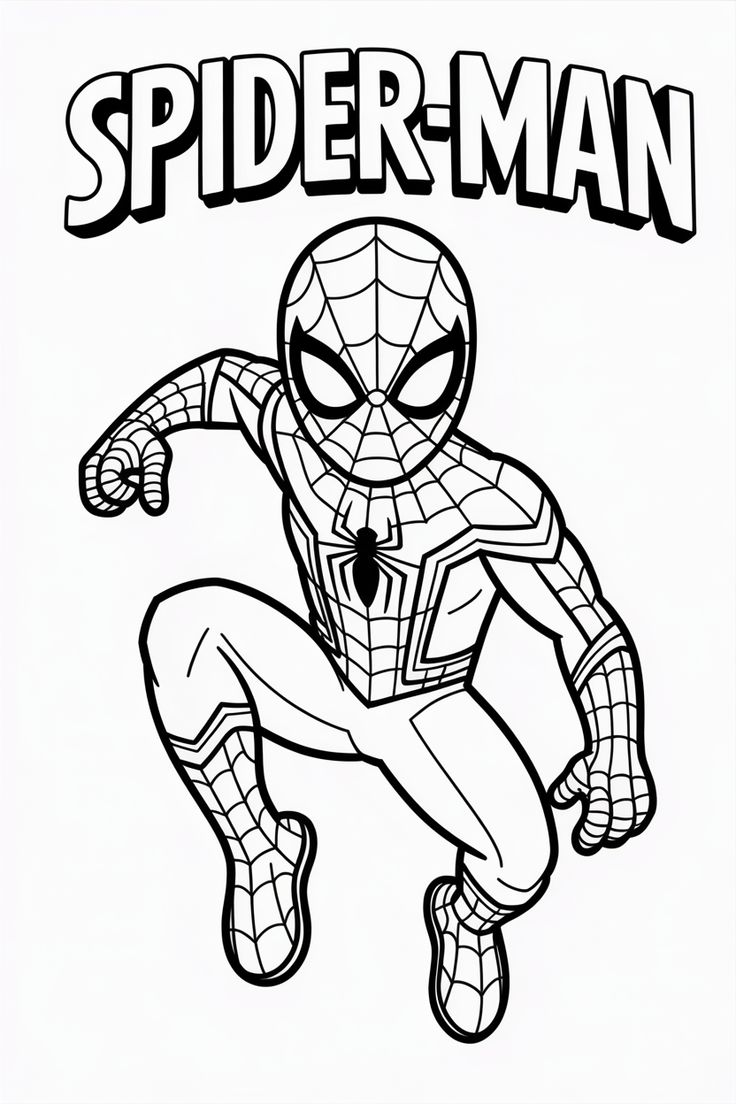 spiderman color page - coloring page