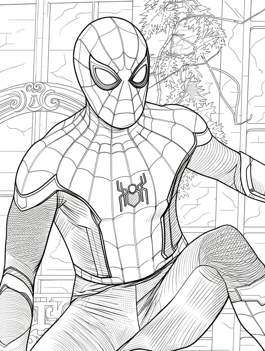 spiderman color page - printable coloring pages