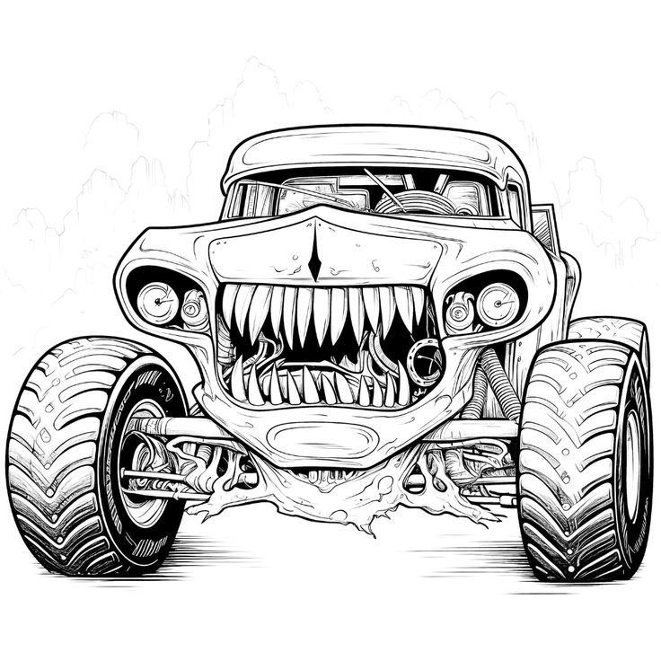 monster truck coloring pages - coloring pages for adults